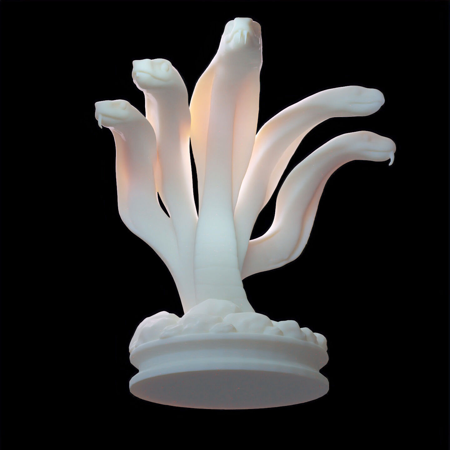 Hydra Snake Multi-Headed Serpent Statue 3D print model_15