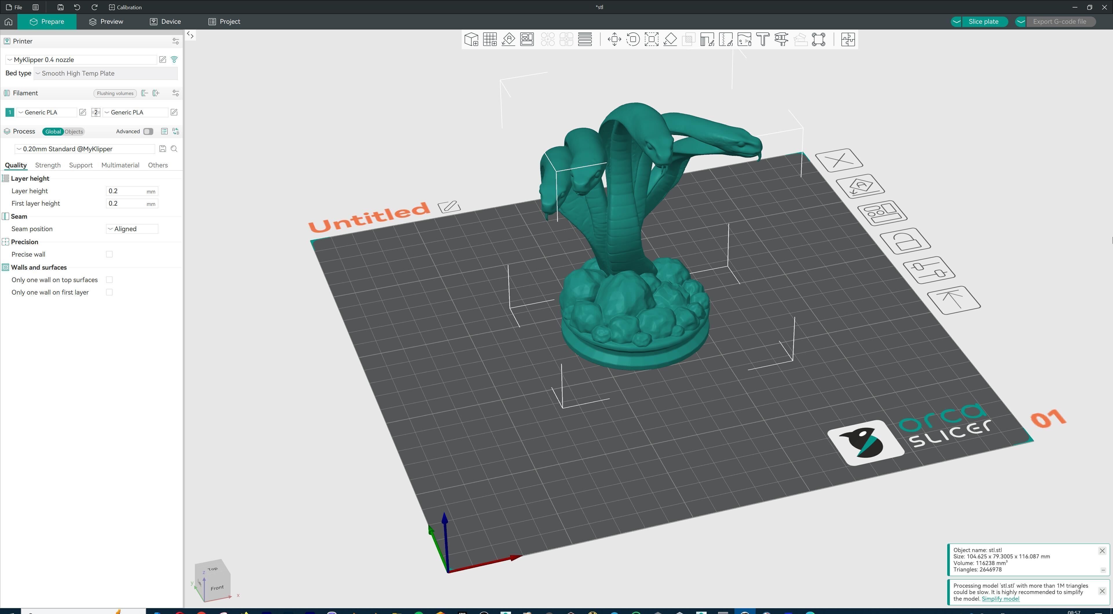 Hydra Snake Multi-Headed Serpent Statue 3D print model_38