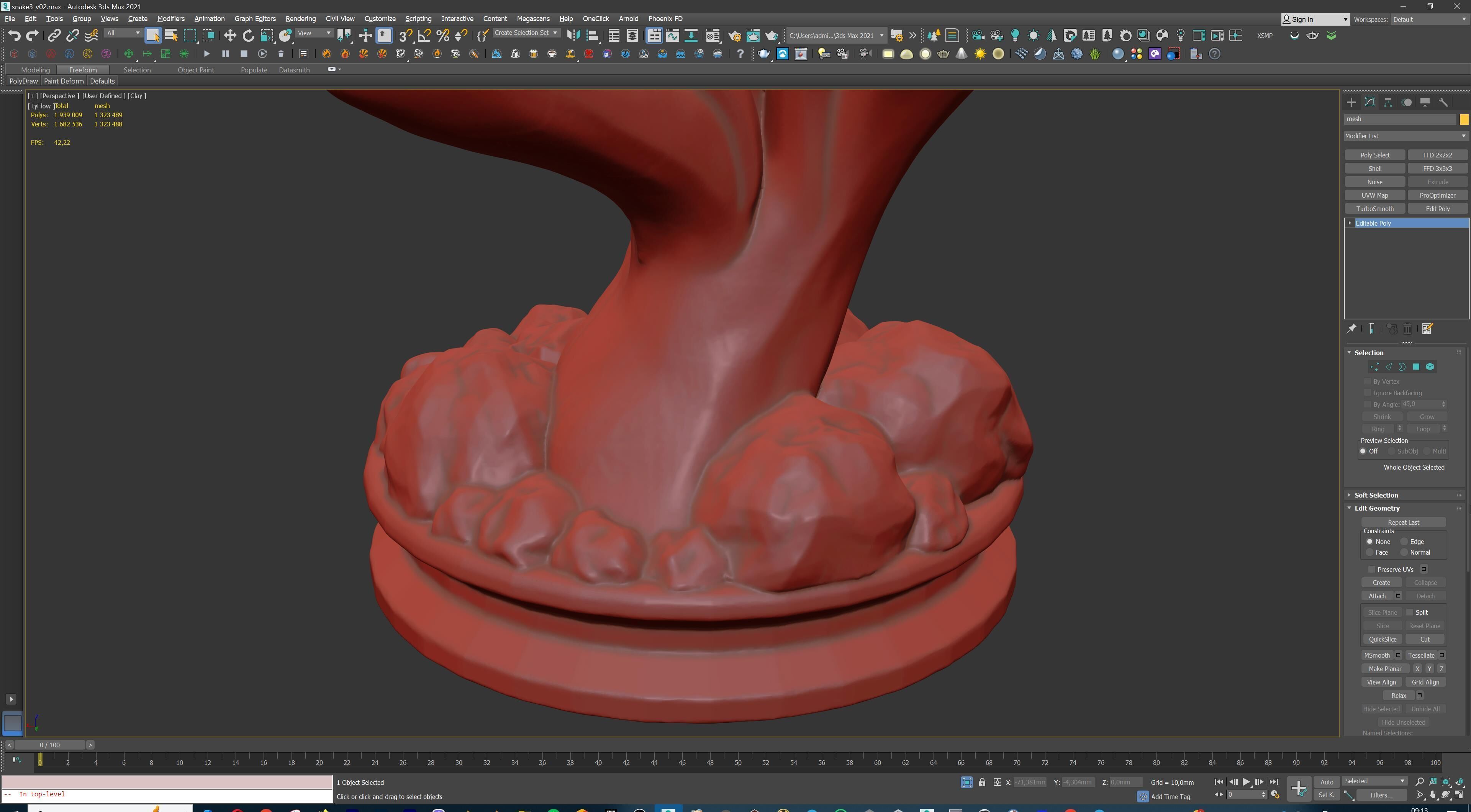 Hydra Snake Multi-Headed Serpent Statue 3D print model_29