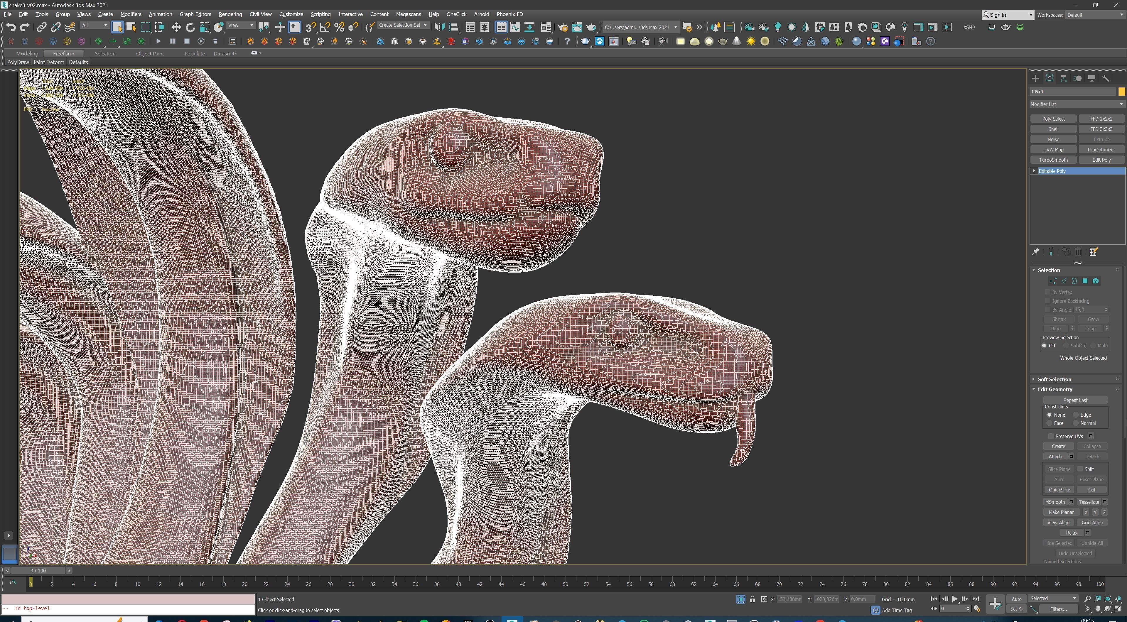 Hydra Snake Multi-Headed Serpent Statue 3D print model_41