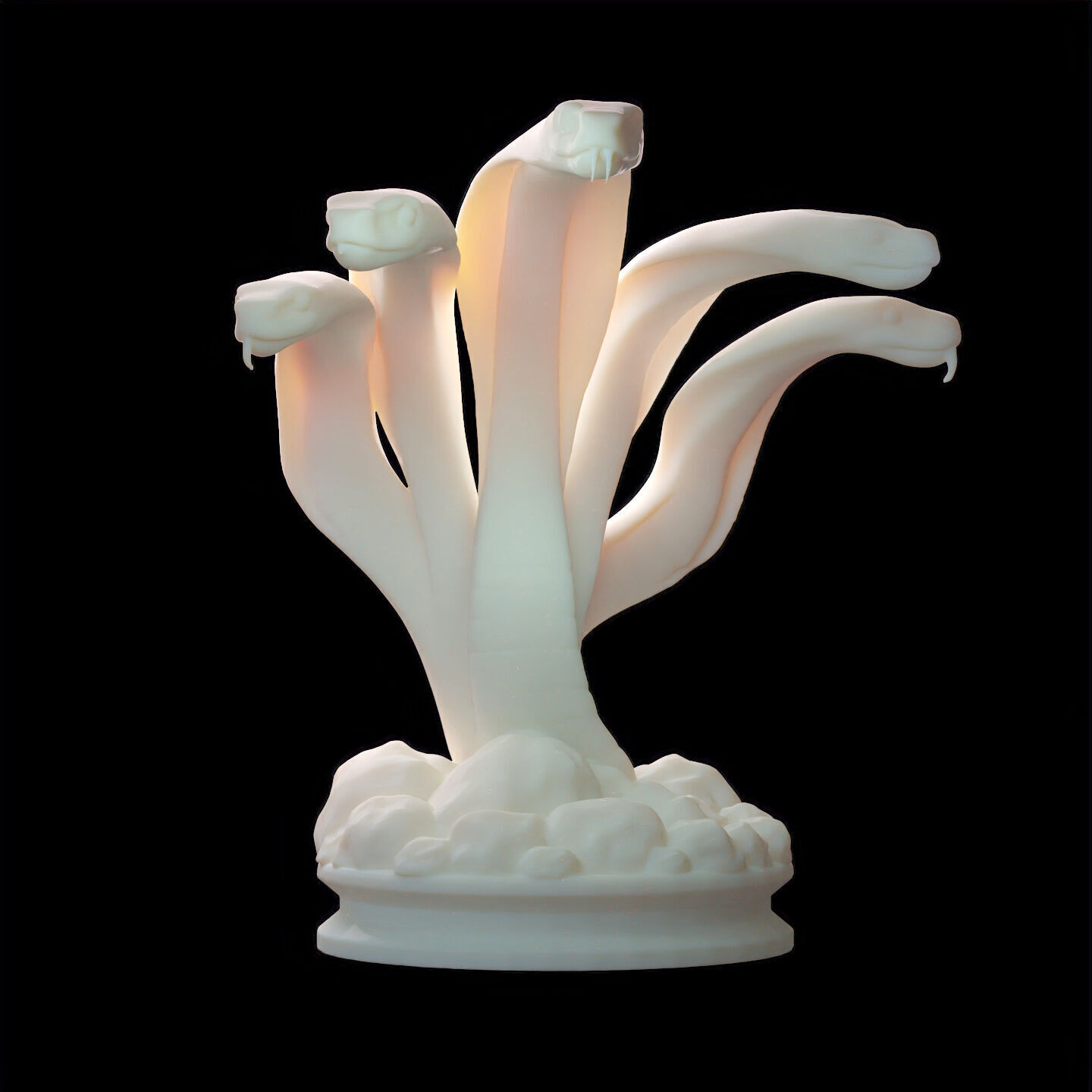 Hydra Snake Multi-Headed Serpent Statue 3D print model_16