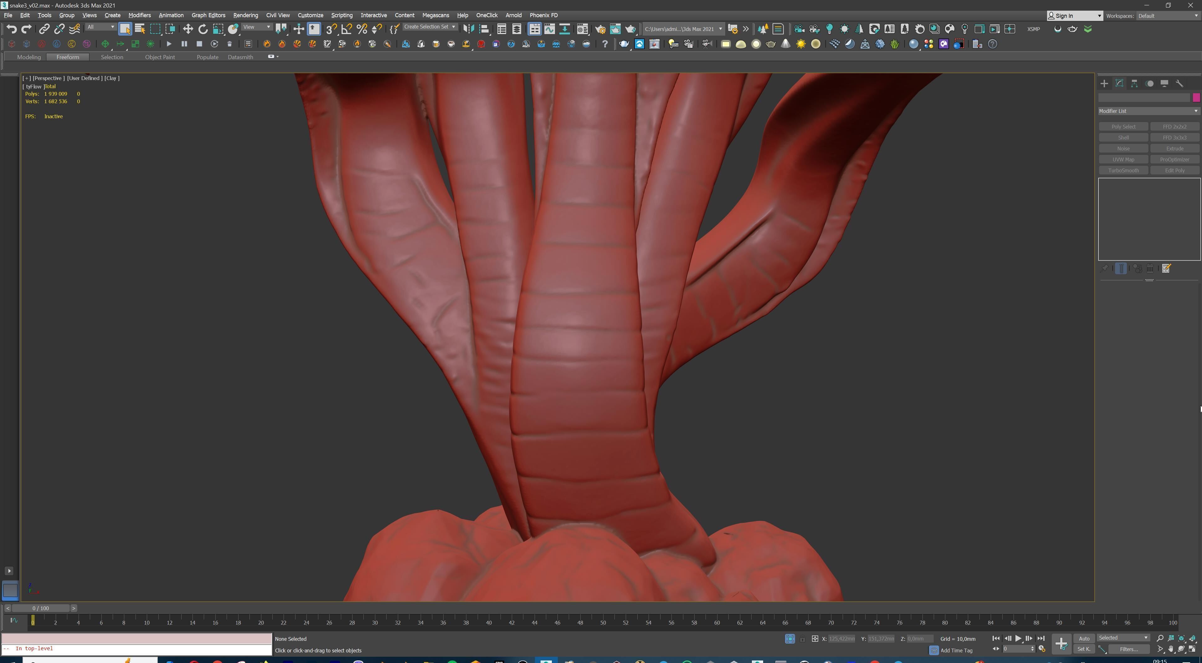 Hydra Snake Multi-Headed Serpent Statue 3D print model_20