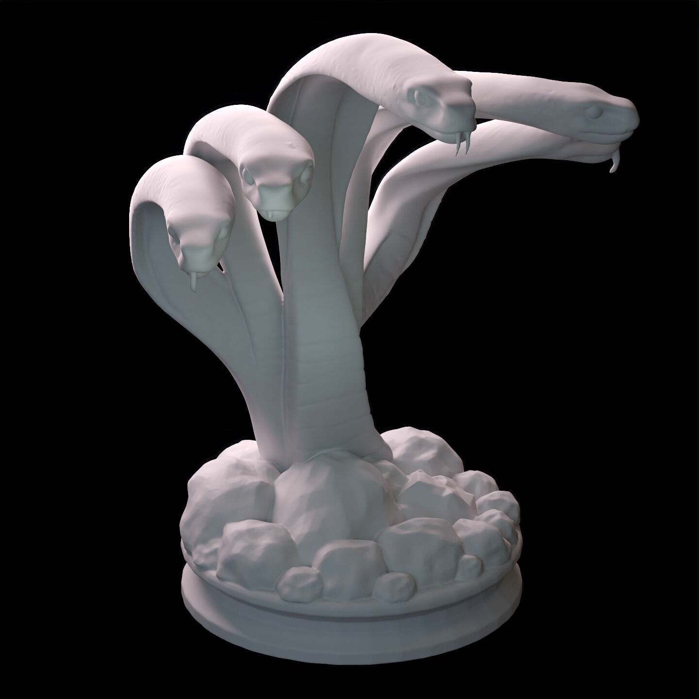 Hydra Snake Multi-Headed Serpent Statue 3D print model_9