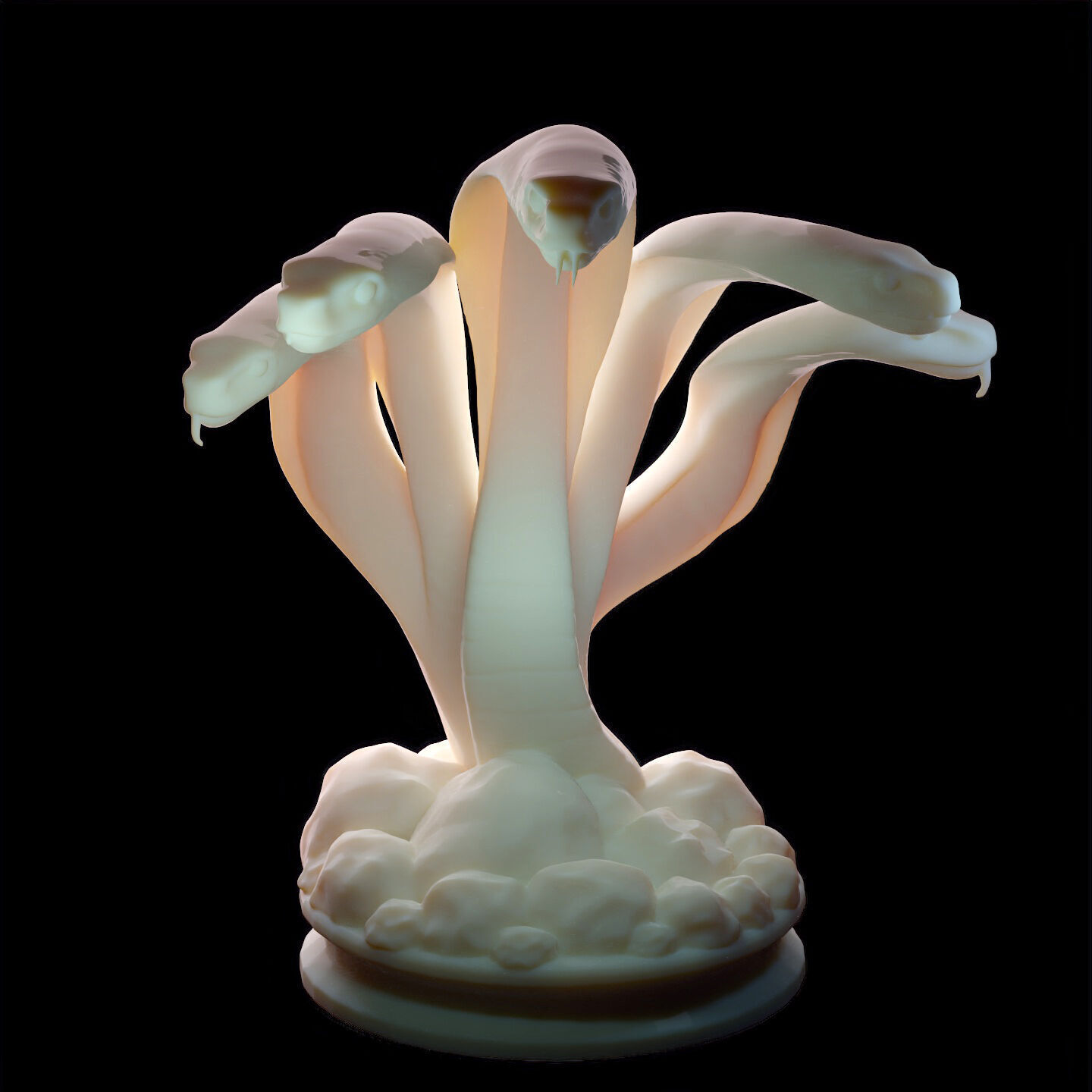 Hydra Snake Multi-Headed Serpent Statue 3D print model_3