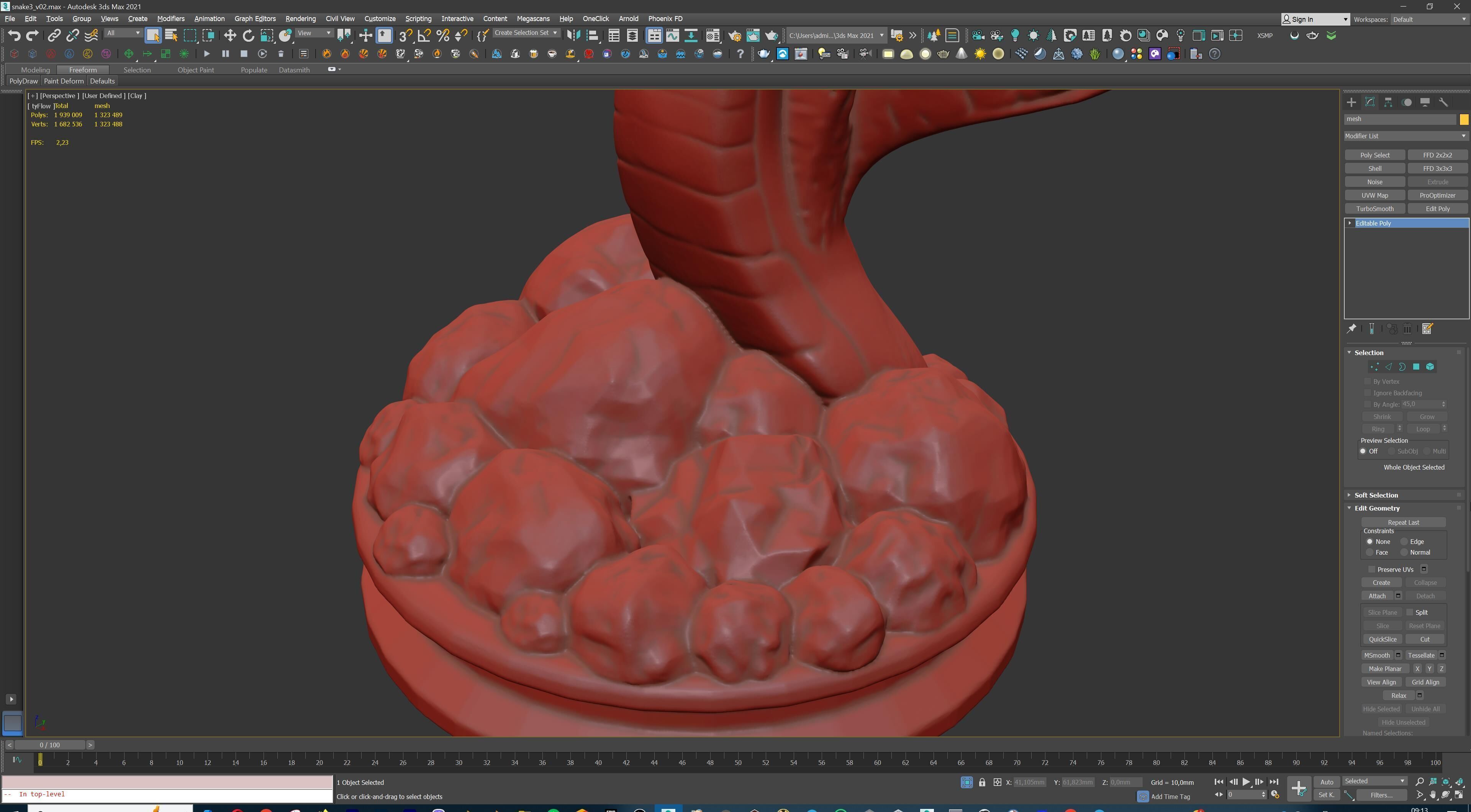 Hydra Snake Multi-Headed Serpent Statue 3D print model_33