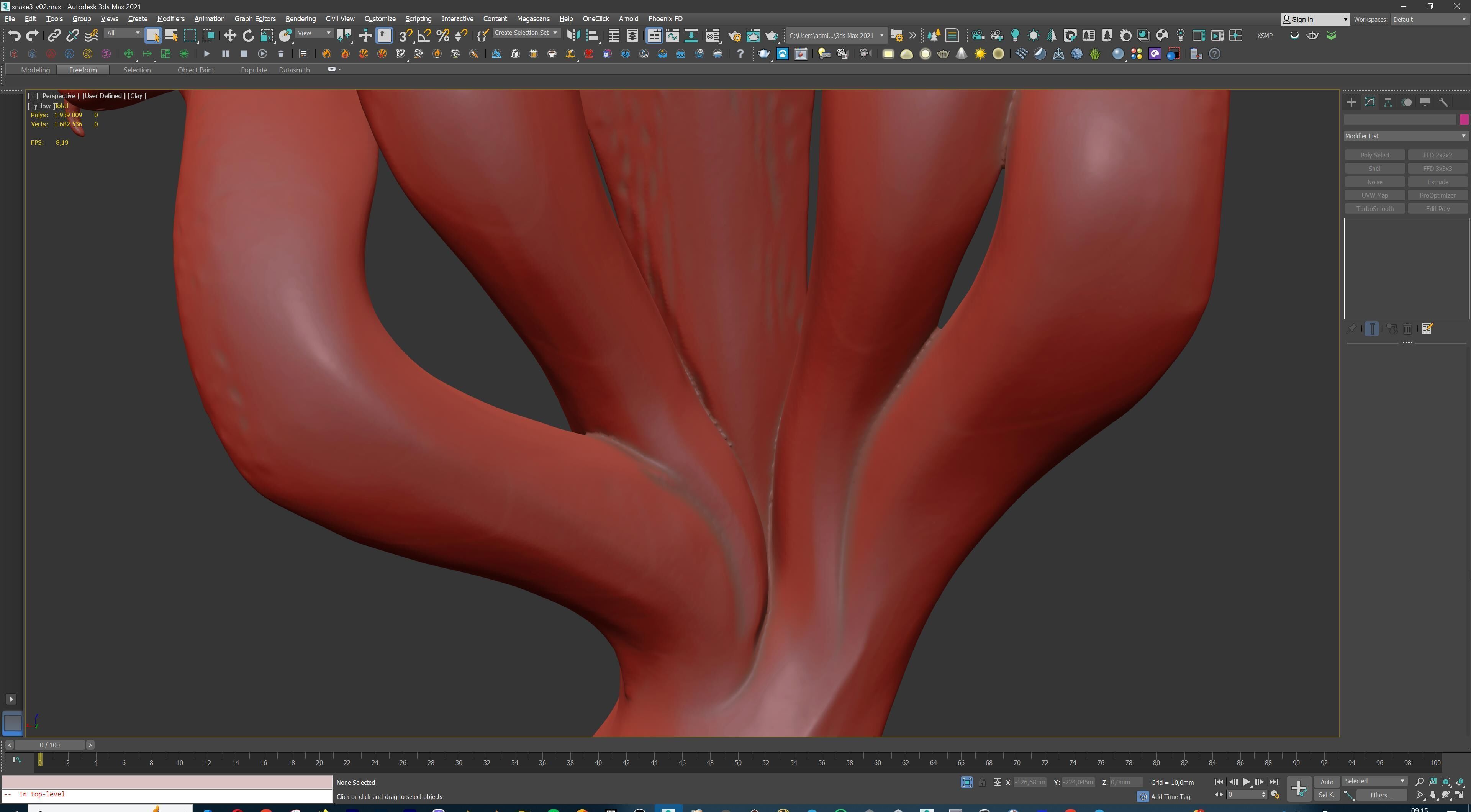 Hydra Snake Multi-Headed Serpent Statue 3D print model_40