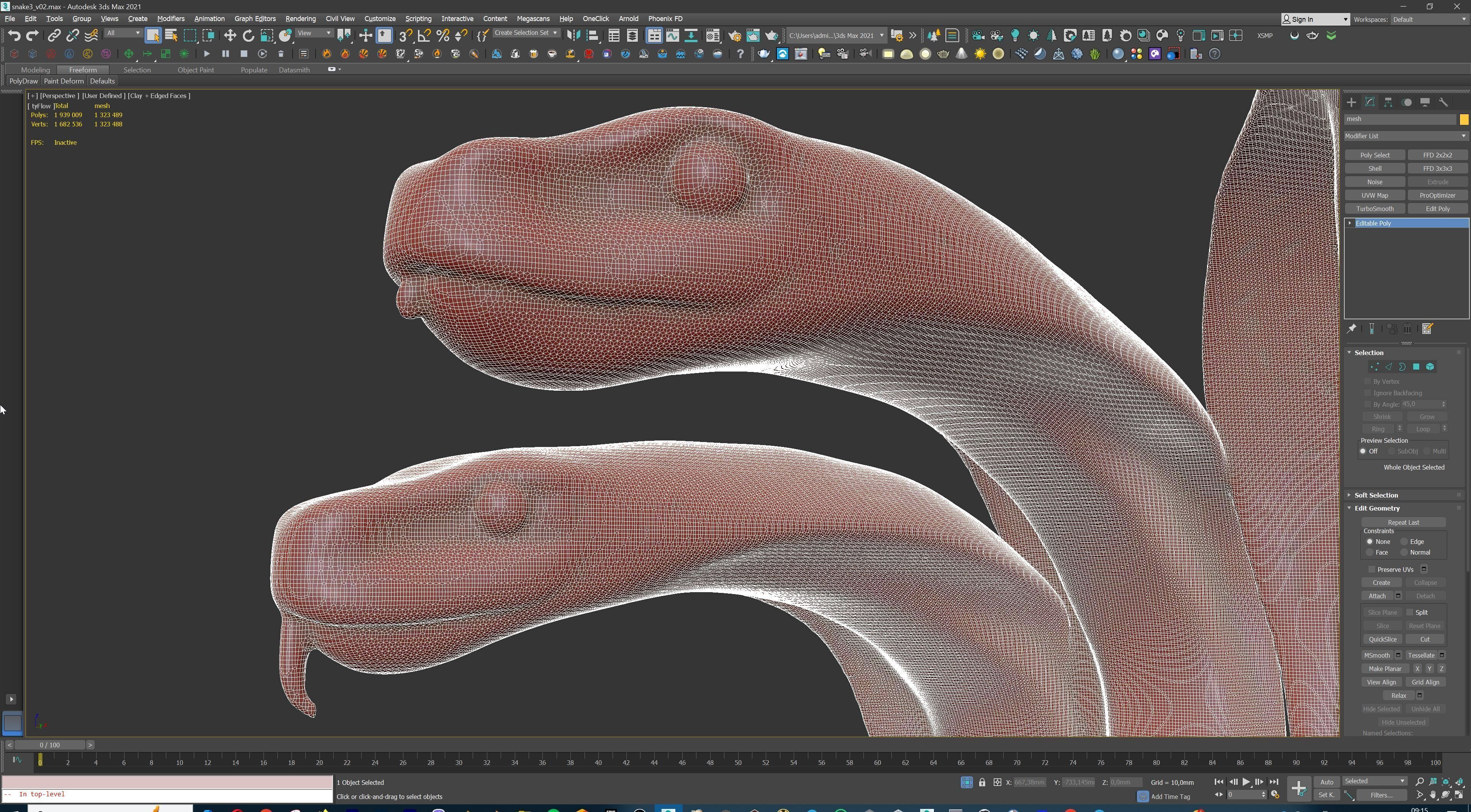 Hydra Snake Multi-Headed Serpent Statue 3D print model_43