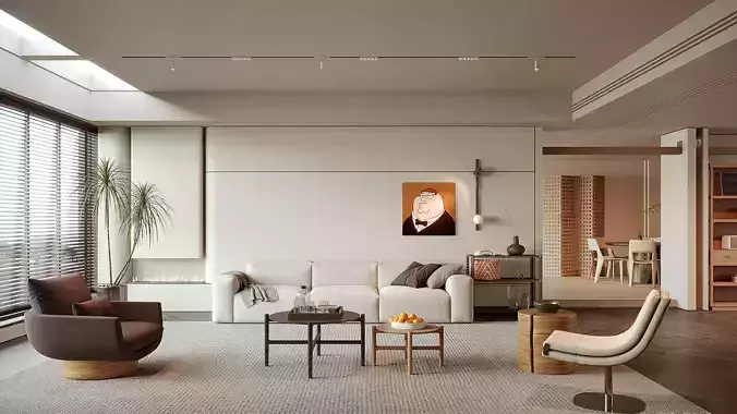 modern living room interior scenes 155