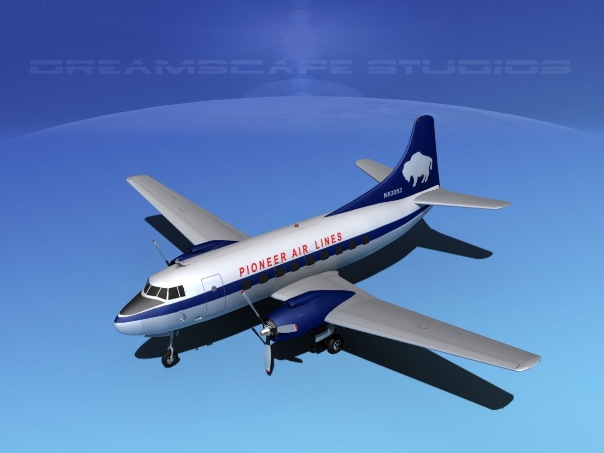 Martin 202 Pioneer Airlines 3D model_11