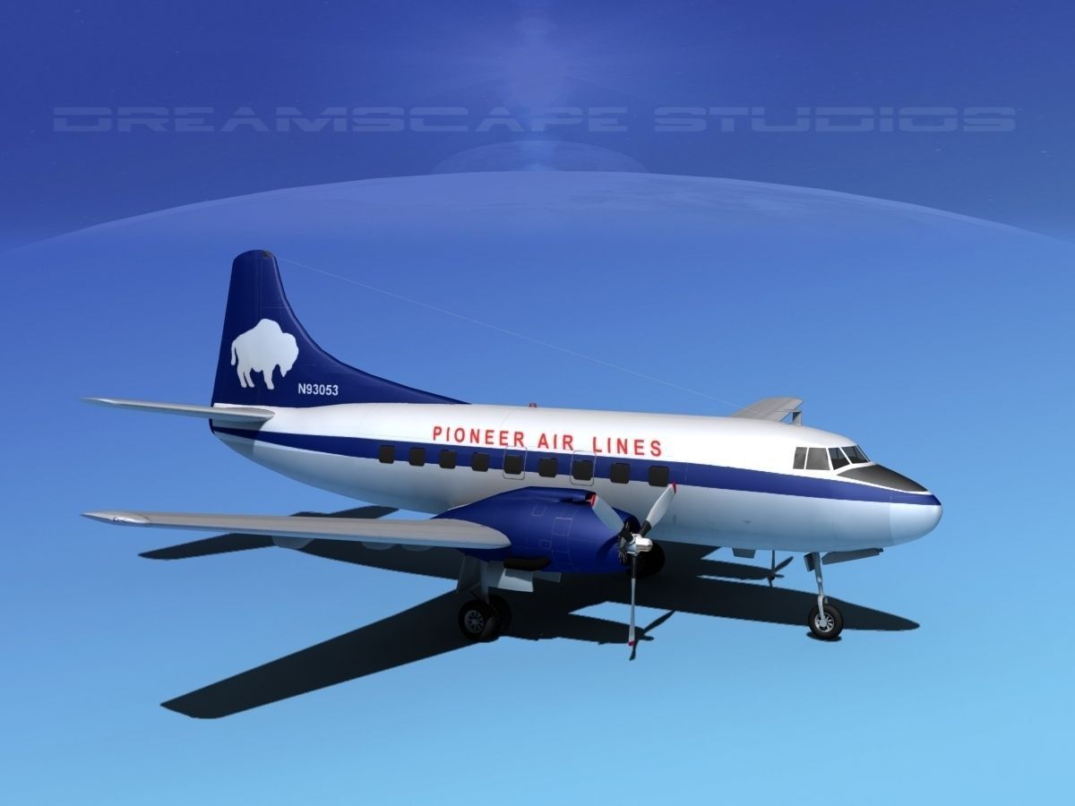 Martin 202 Pioneer Airlines 3D model_3