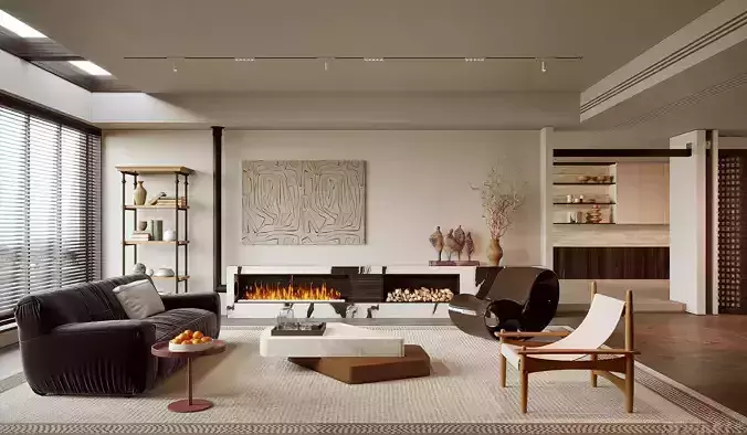 modern living room interior scenes 159