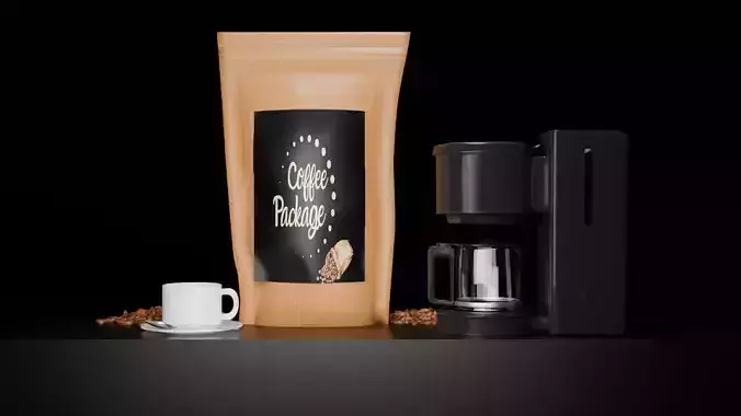 Premium Coffee Package 3D Mockup