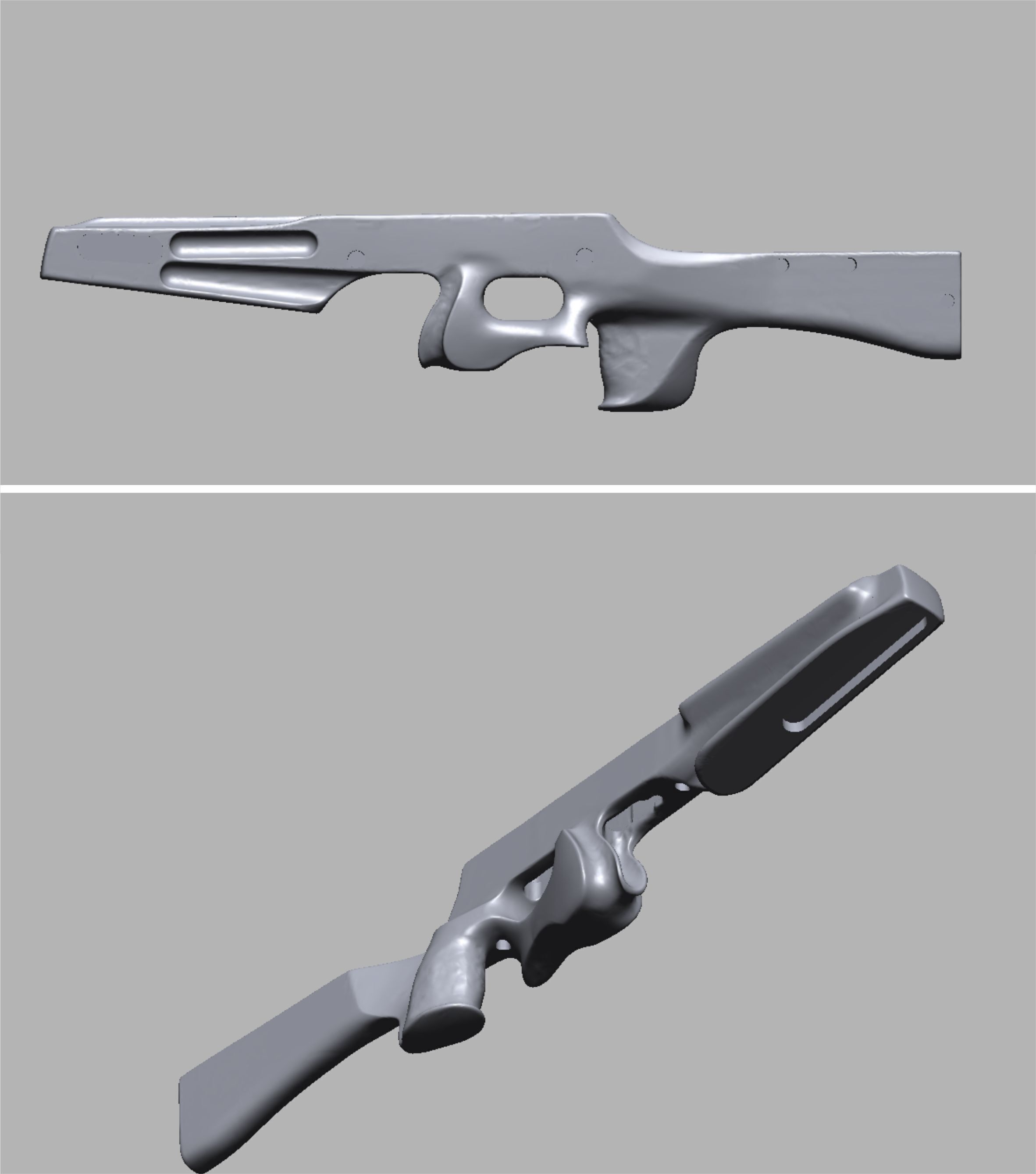 3D Scan of the Biathlon Rifle Buttstock 3D Model for CNC 3D model_1