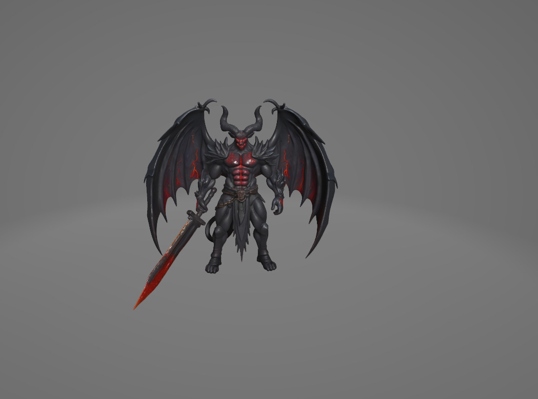 Demonic and Draconic Fantasy Character Lineup Blender 3D Models Low-poly 3D model_54