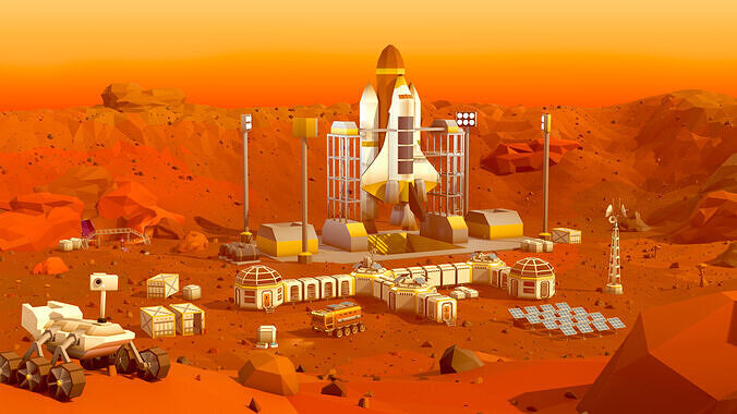 Mars Colony Asset Pack  Low-poly 3D model