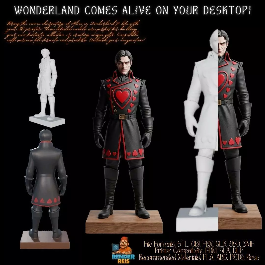 3D Printable King of Hearts Figure  3D model_0