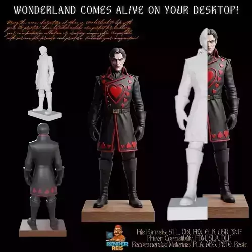 3D Printable King of Hearts Figure  3D model