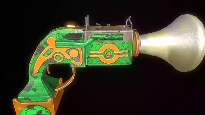 Trumpet Gun Low-poly 3D model