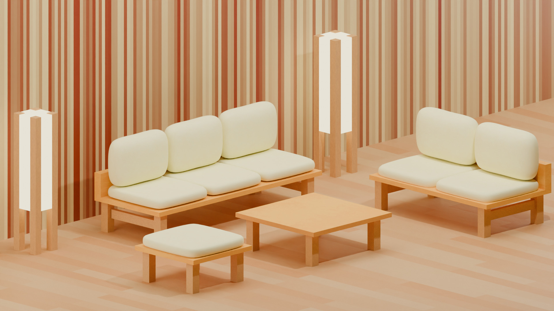 Modern Table  Minimalist Design Low-poly 3D model_9