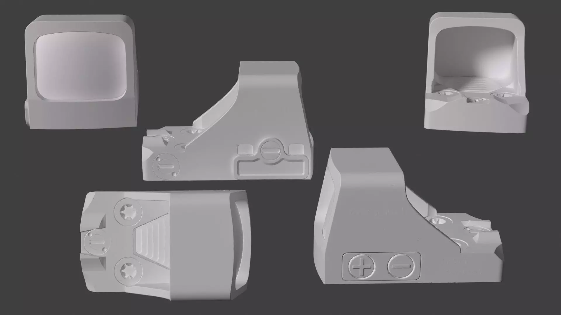 Holosun HS507K X2 red dot sight Low-poly 3D model_14