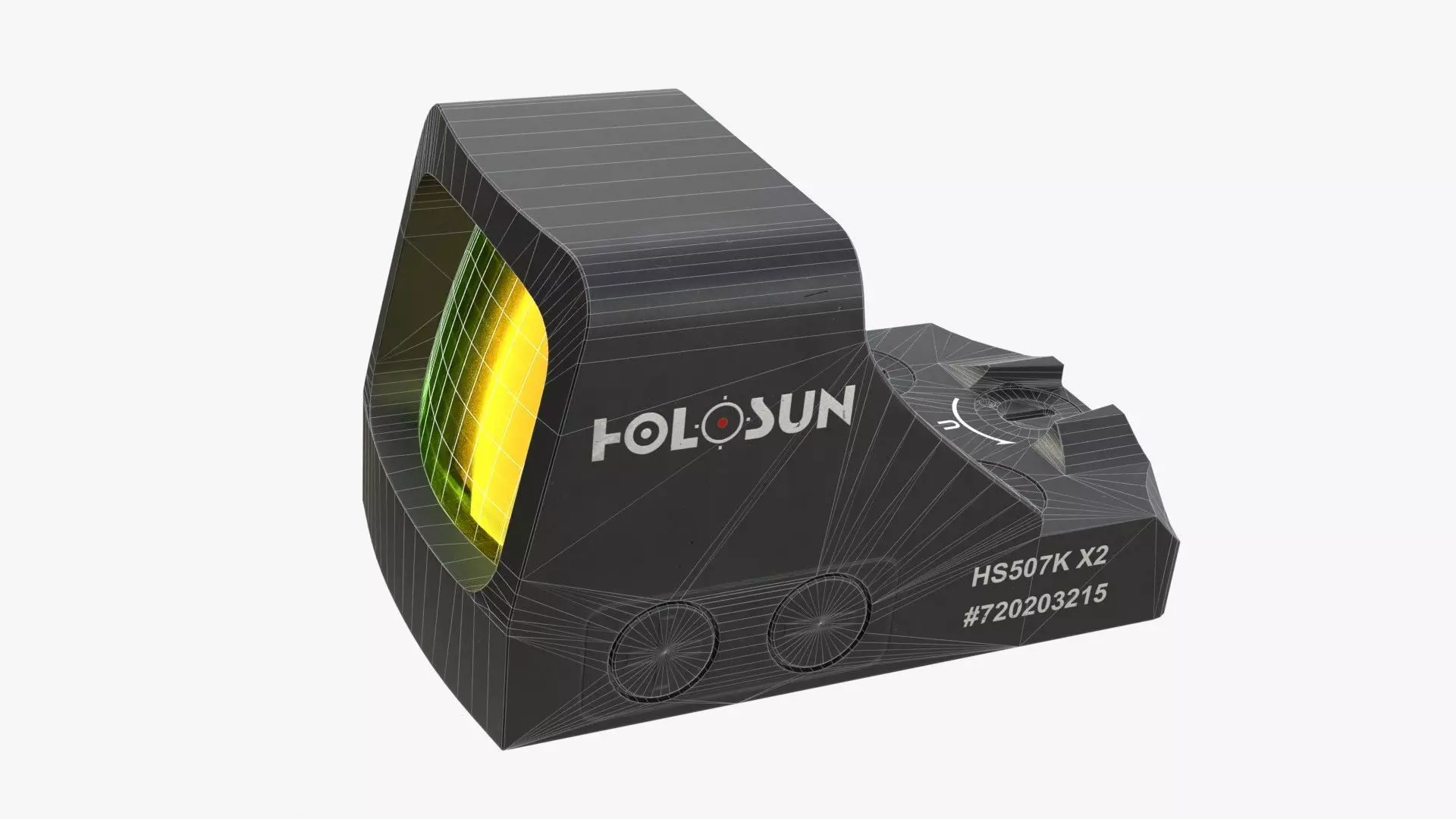Holosun HS507K X2 red dot sight Low-poly 3D model_1