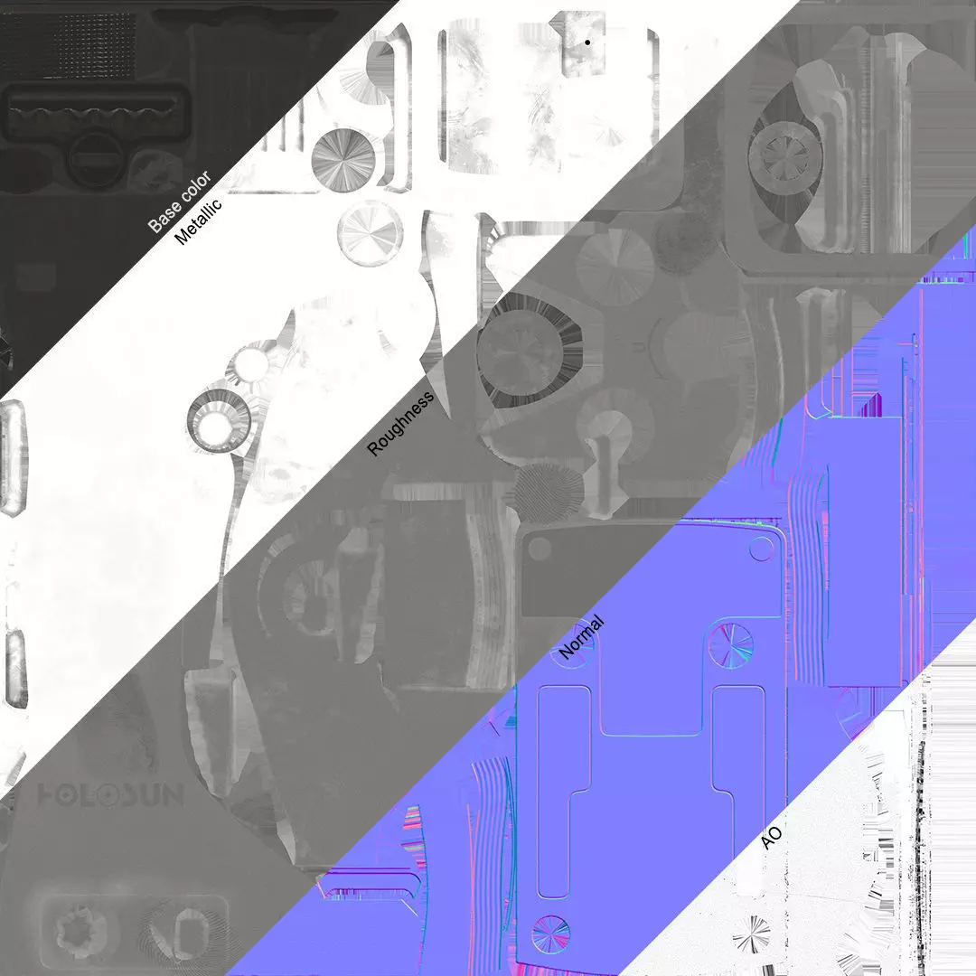 Holosun HS507K X2 red dot sight Low-poly 3D model_19