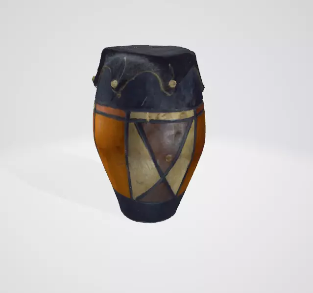 African Drum Creality Otter 3d Scan mesh and mesh with texture Free 3D model