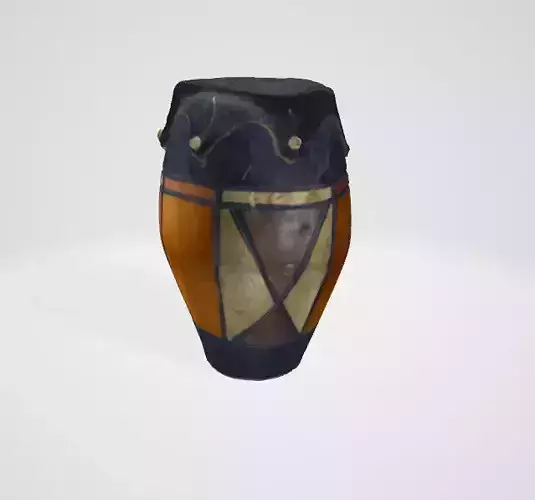 African Drum Creality Otter 3d Scan mesh and mesh with texture 