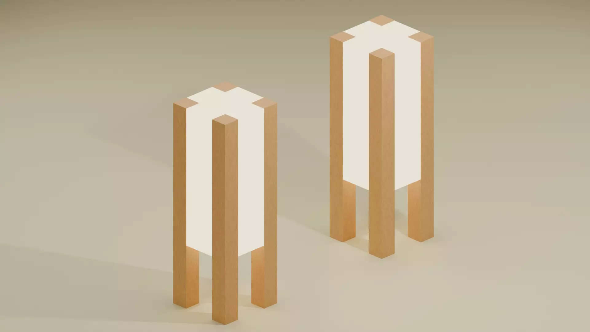 Standing Floor Lamp Minimal Style Low-poly 3D model_0