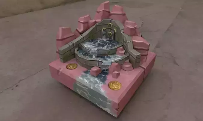 3D Fantasy Fountain Stone