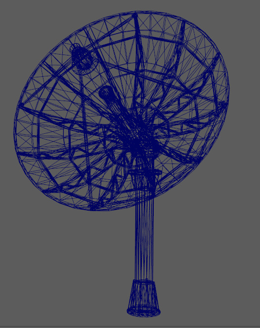 Space satellite signaler antenna Low-poly 3D model_5