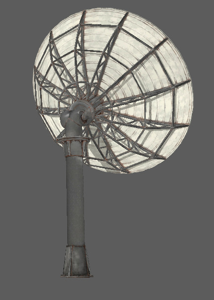 Space satellite signaler antenna Low-poly 3D model_2
