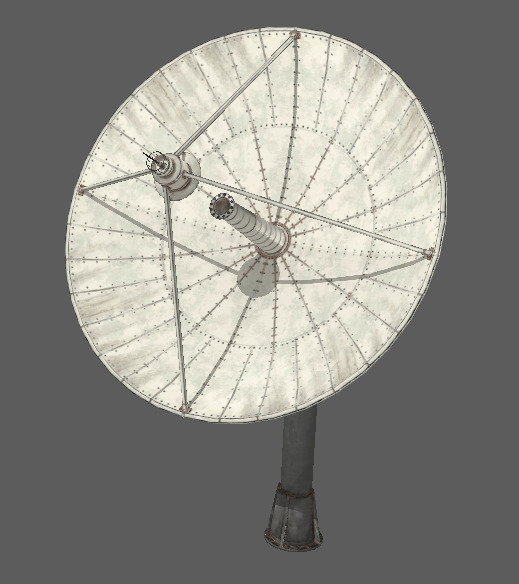 Space satellite signaler antenna Low-poly 3D model_1