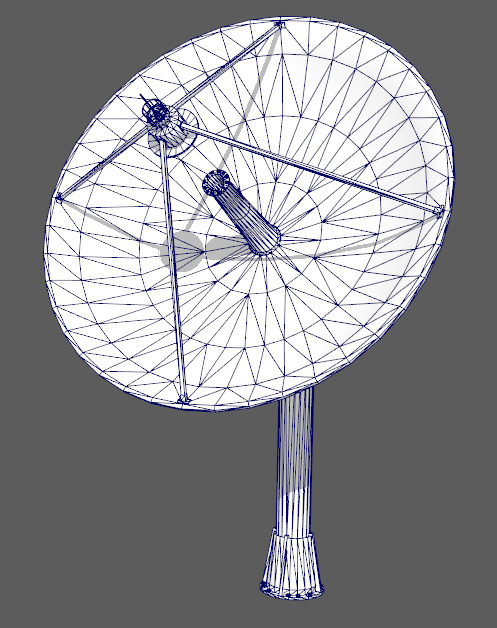 Space satellite signaler antenna Low-poly 3D model_3