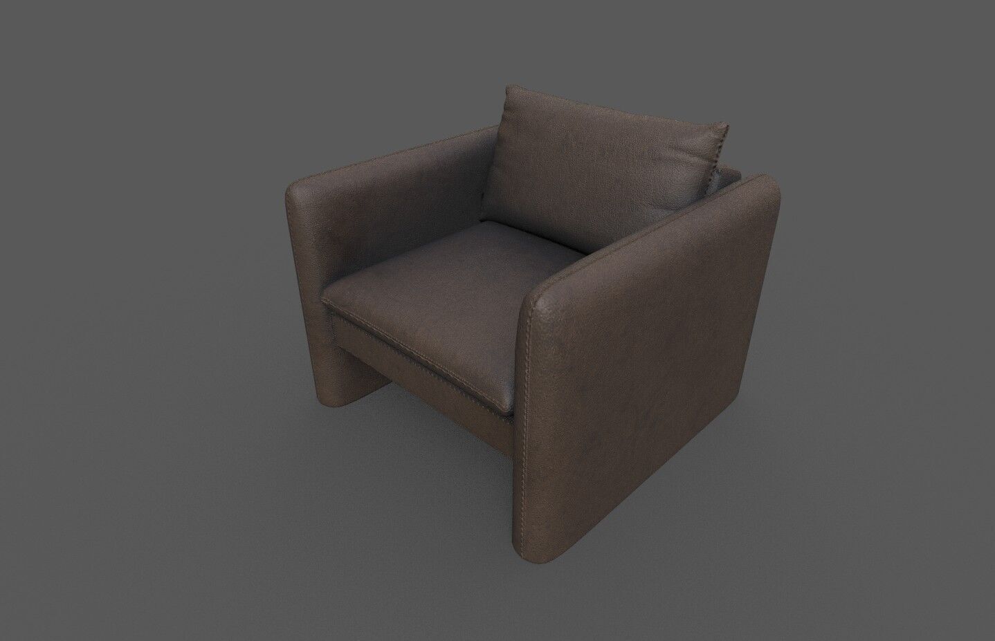 Modern Armchair Low-poly 3D model_2