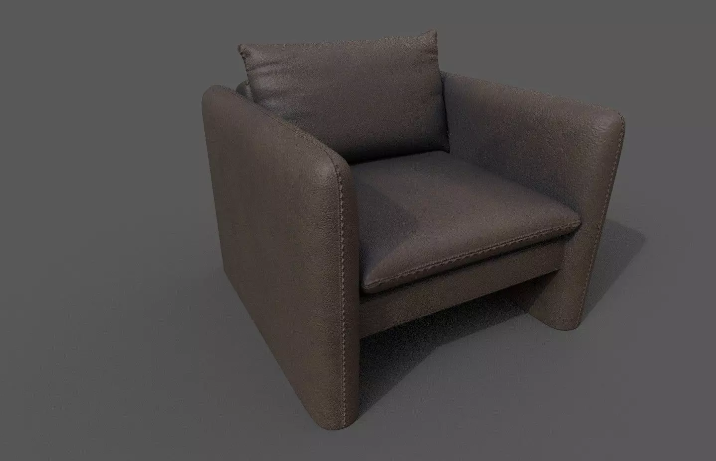 Modern Armchair Low-poly 3D model_0