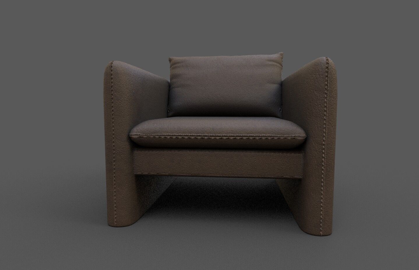 Modern Armchair Low-poly 3D model_1