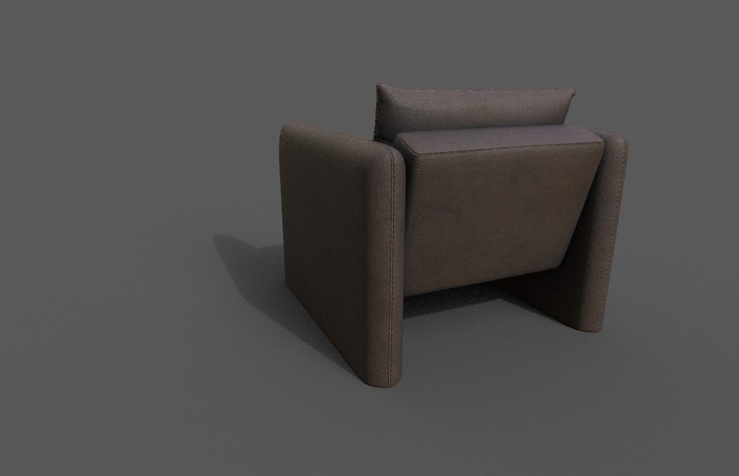 Modern Armchair Low-poly 3D model_3