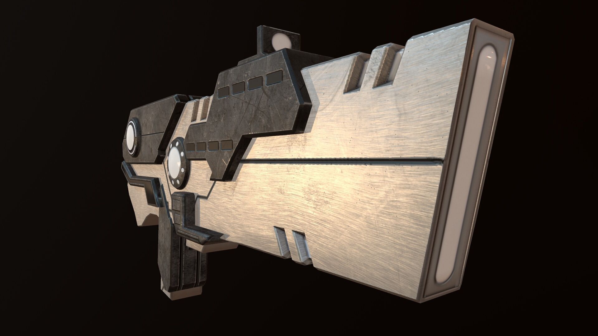 Sci Fi Gun Low-poly 3D model_9