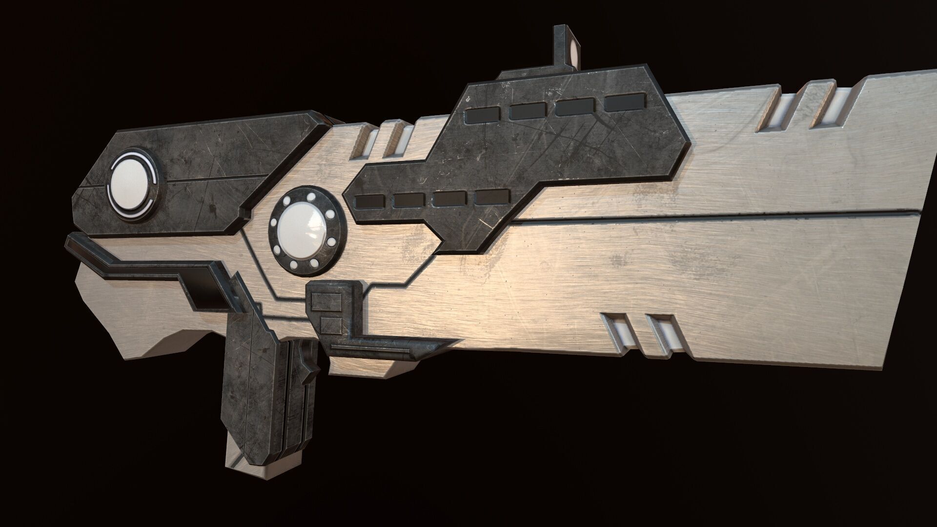 Sci Fi Gun Low-poly 3D model_4