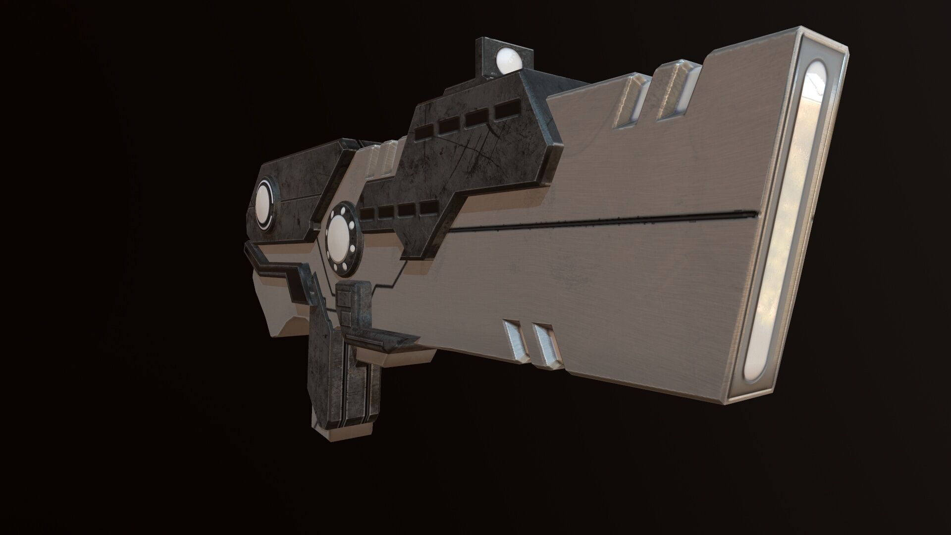 Sci Fi Gun Low-poly 3D model_7