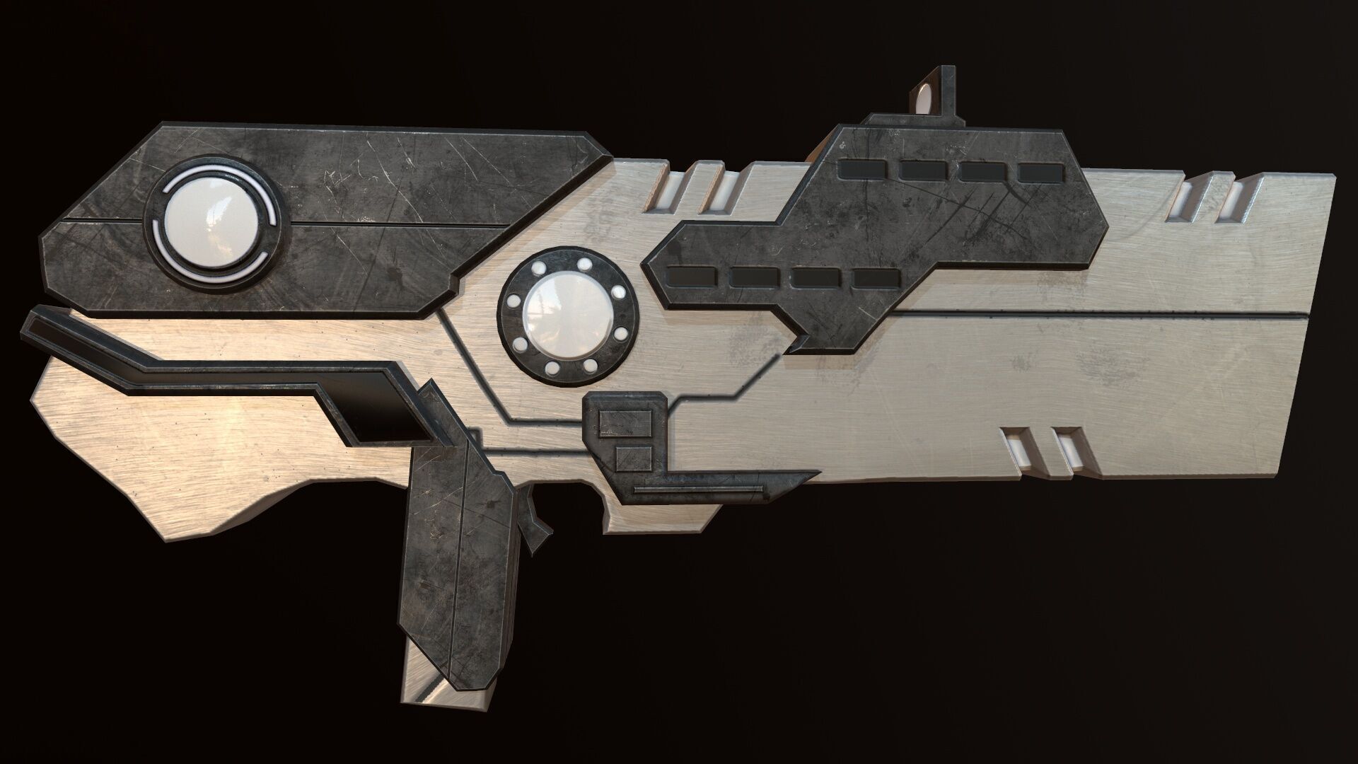 Sci Fi Gun Low-poly 3D model_3