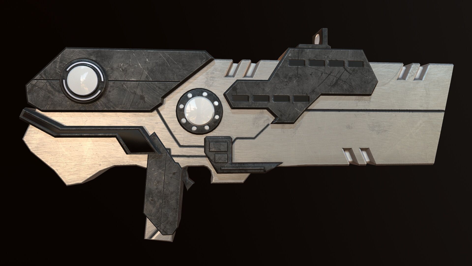 Sci Fi Gun Low-poly 3D model_1