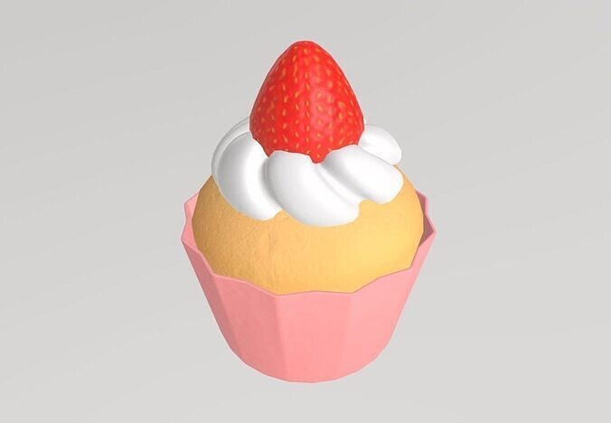 Stylized Low-Poly Cupcake Pack Low-poly 3D model 3