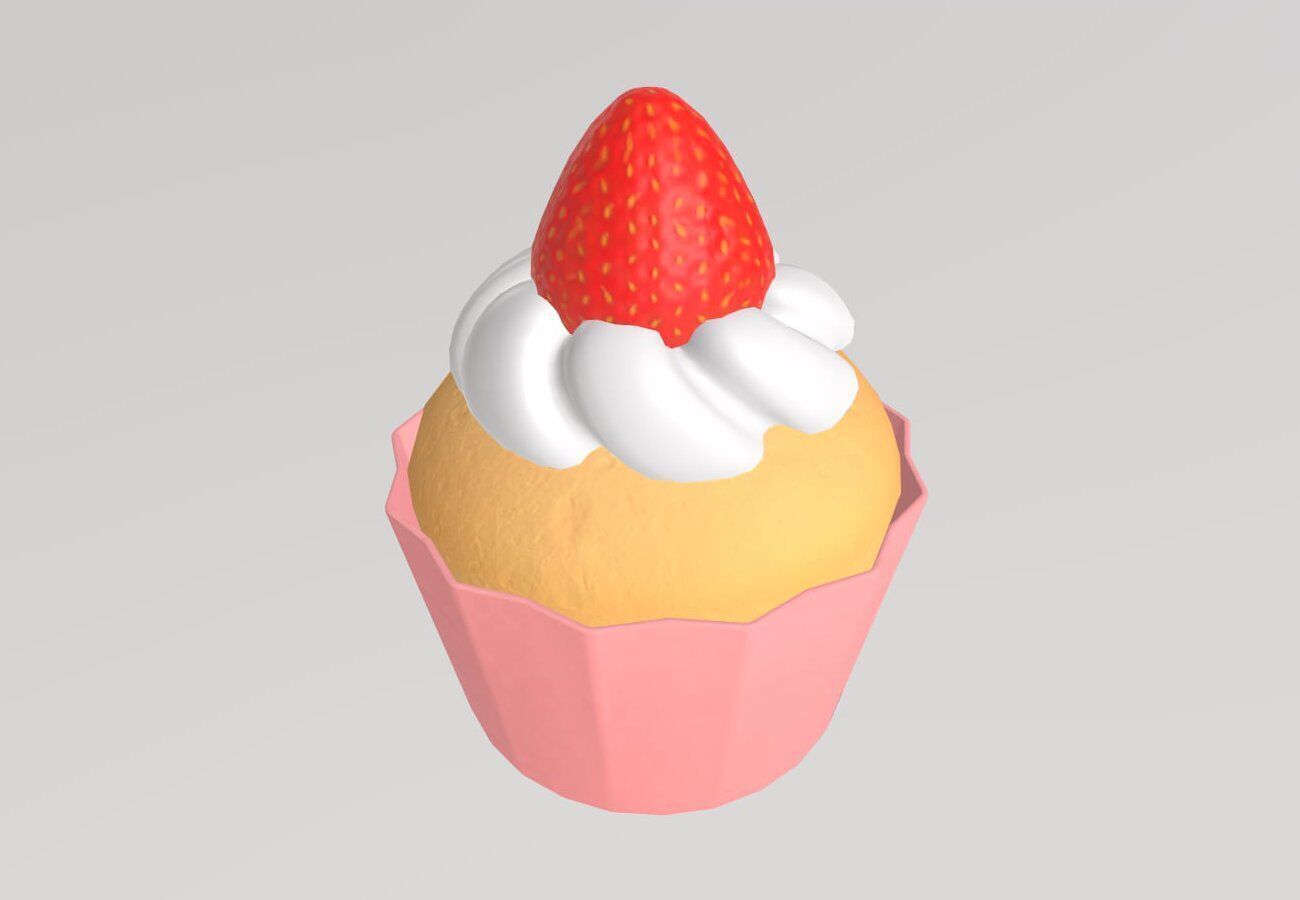 Stylized Low-Poly Cupcake Pack Low-poly 3D model_3