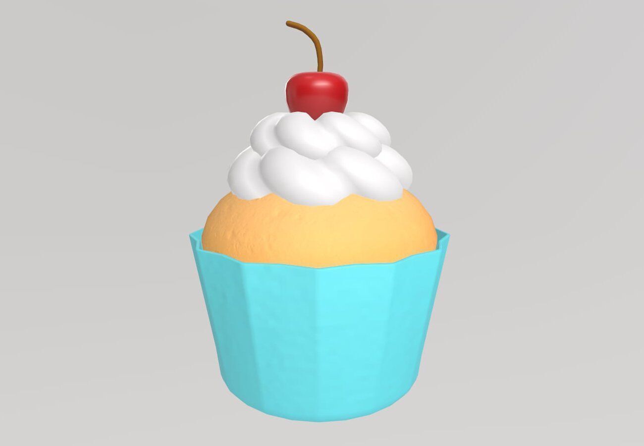 Stylized Low-Poly Cupcake Pack Low-poly 3D model_9