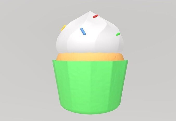 Stylized Low-Poly Cupcake Pack Low-poly 3D model 7