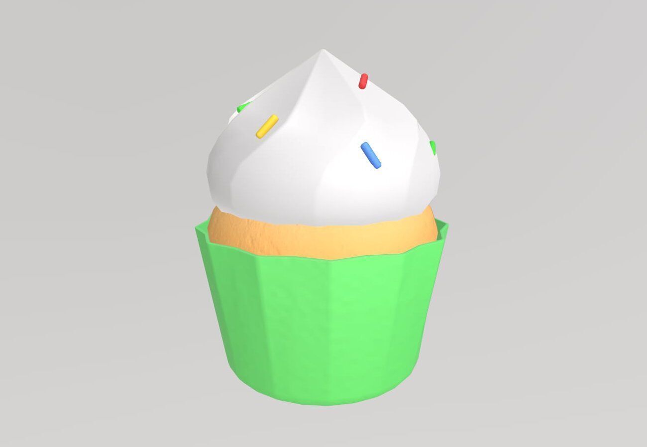 Stylized Low-Poly Cupcake Pack Low-poly 3D model_5