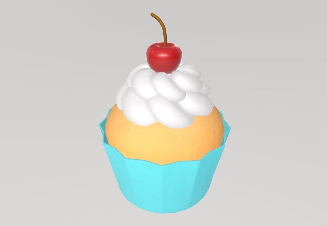 Stylized Low-Poly Cupcake Pack Low-poly 3D model_8