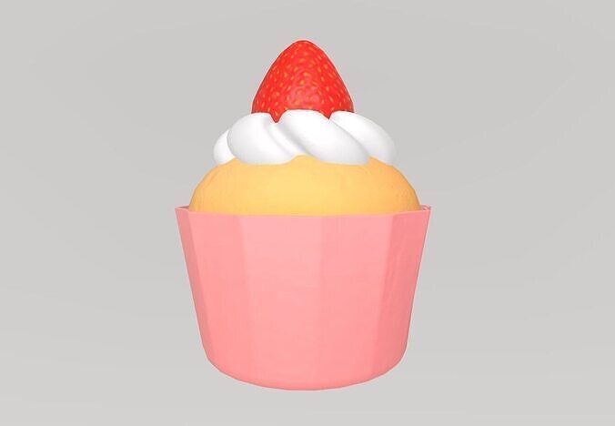 Stylized Low-Poly Cupcake Pack Low-poly 3D model 2